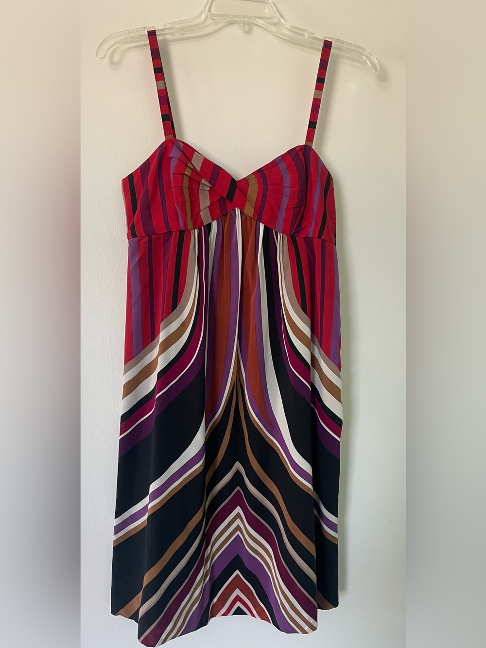 Banana Republic Striped Midi Dress in Red, Pink, Purple, Black, Brown